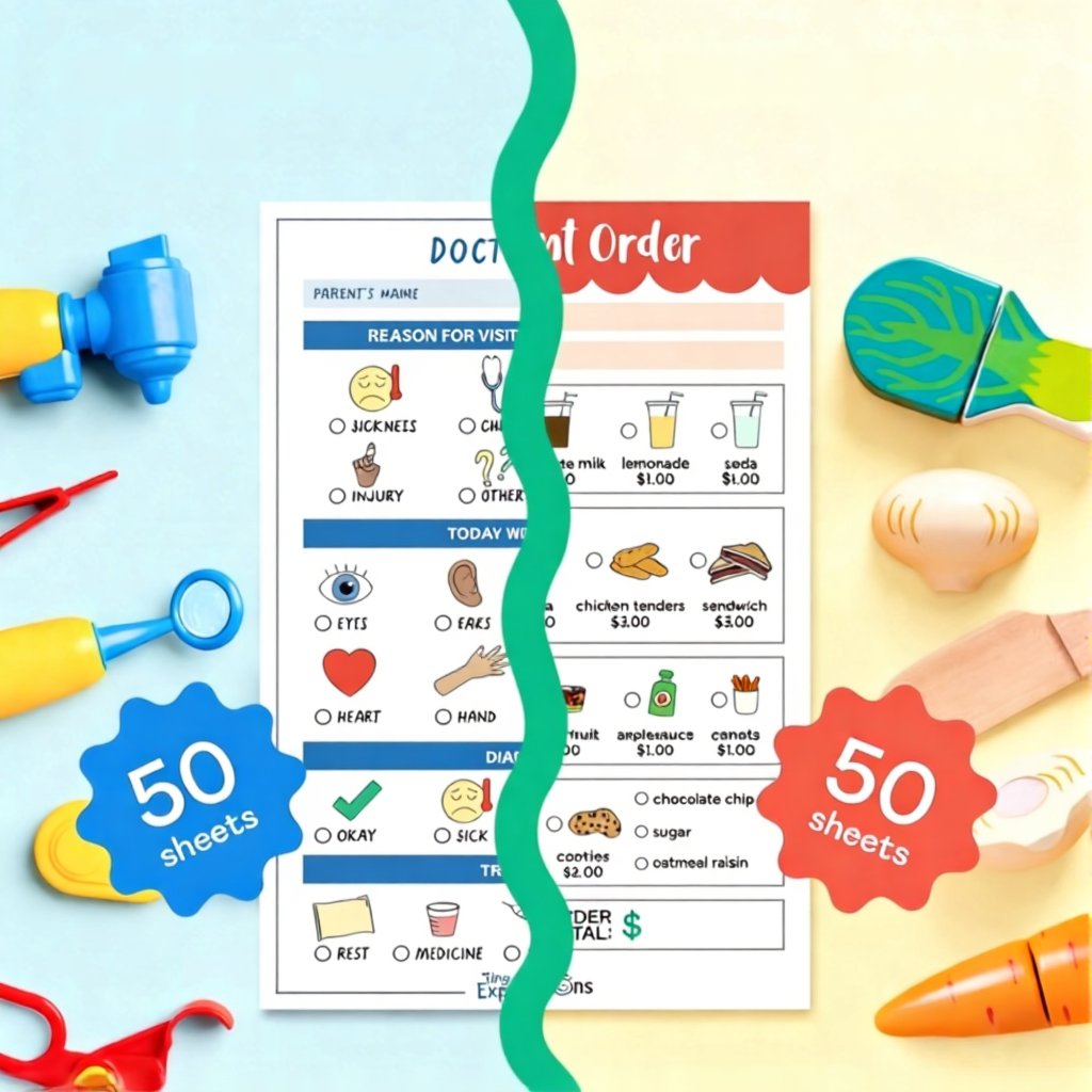 π₯Last Day 49% OFF - π₯³ Pretend Play Notepads | 2-Pack | 50 Pages Each β¨