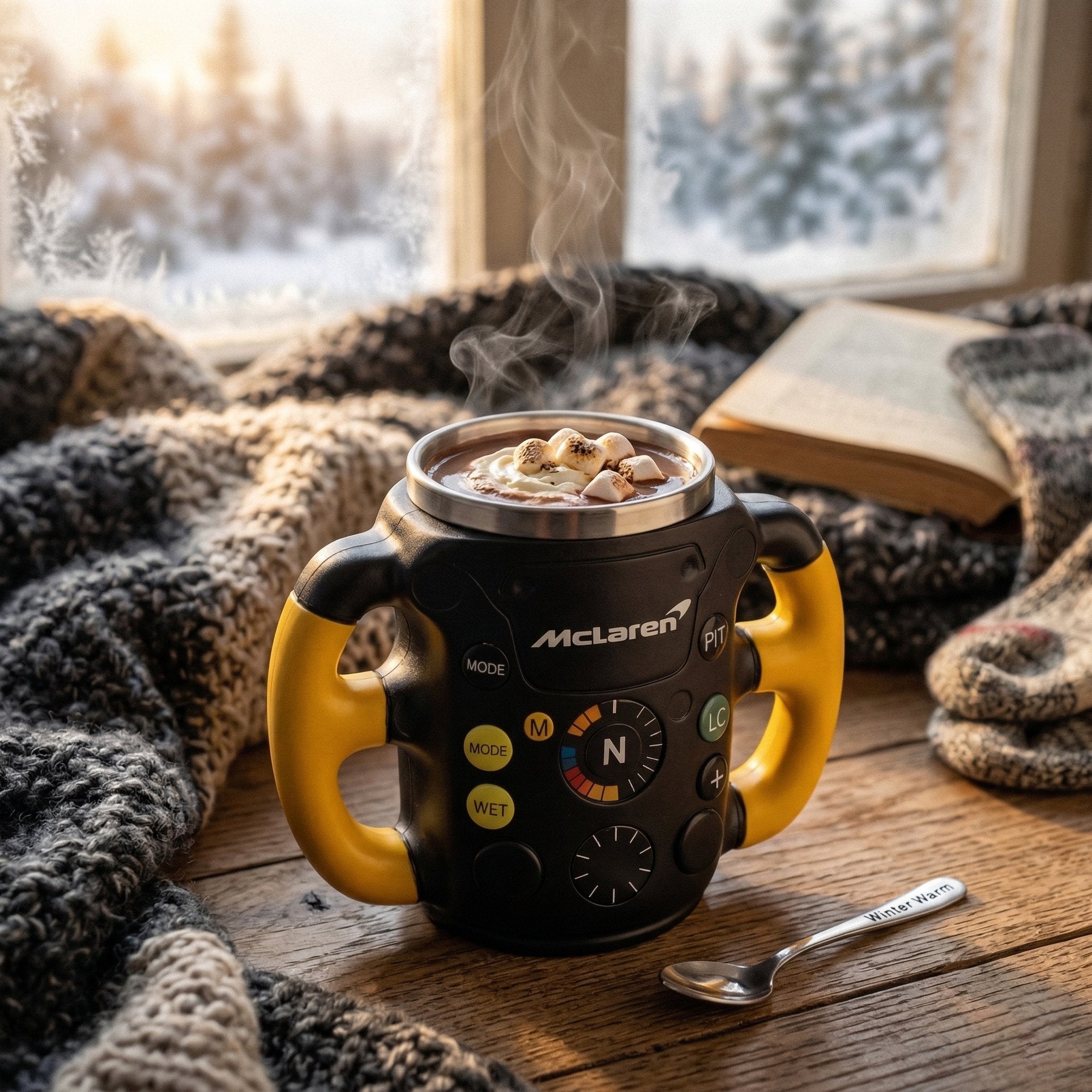 F1 Racing Steering Wheel Creative Mug - 304 Stainless Steel Racing Fan Gift