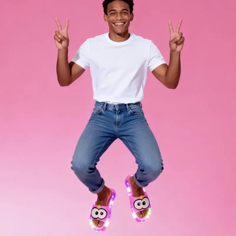 Rainbow Step · LED Light-Up Matching Slippers