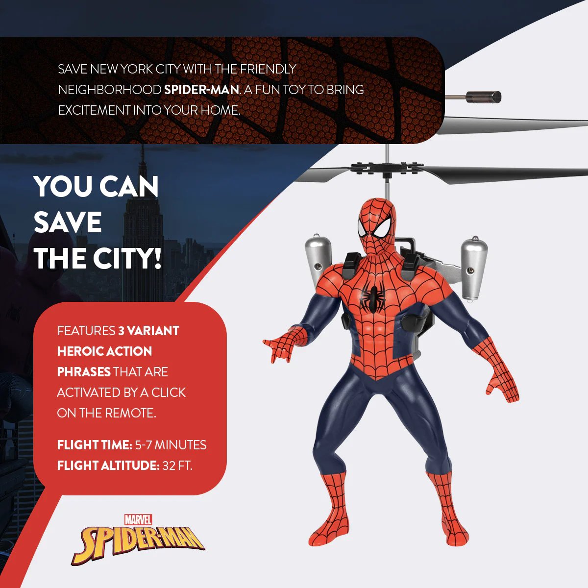 đ„HOT SALE 49% OFFâšSpider-Man IR Remote Control Flying Figure