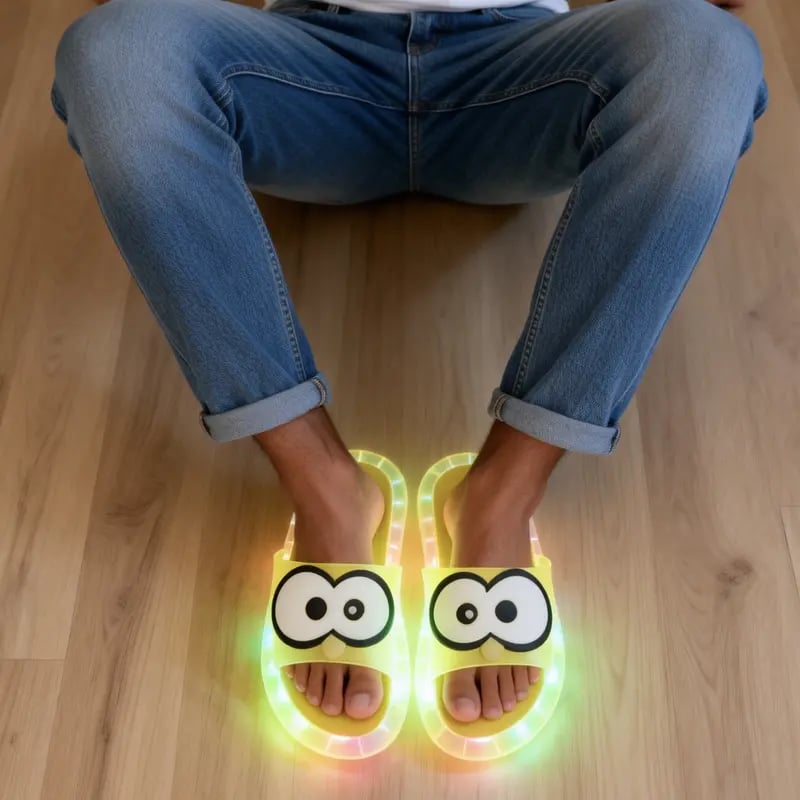 Rainbow Step · LED Light-Up Matching Slippers