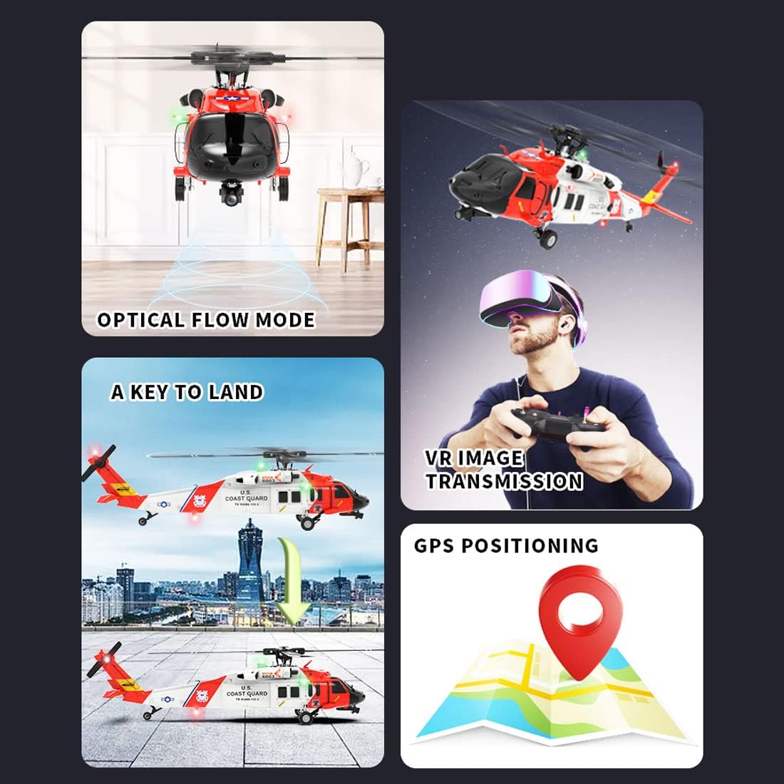 đ„HOT SALE 49% OFFâšYu Xiang F09-S RC Helicopter, 1/47 Scale 2.4G 6CH Gyro RC Helicopter w/ GPS Intelligent Control System
