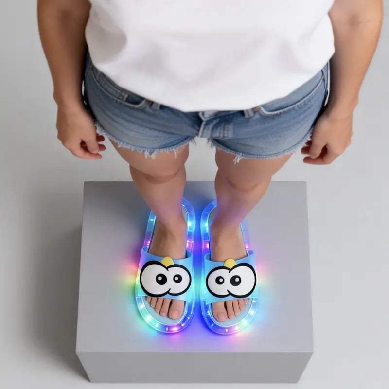 Rainbow Step · LED Light-Up Matching Slippers
