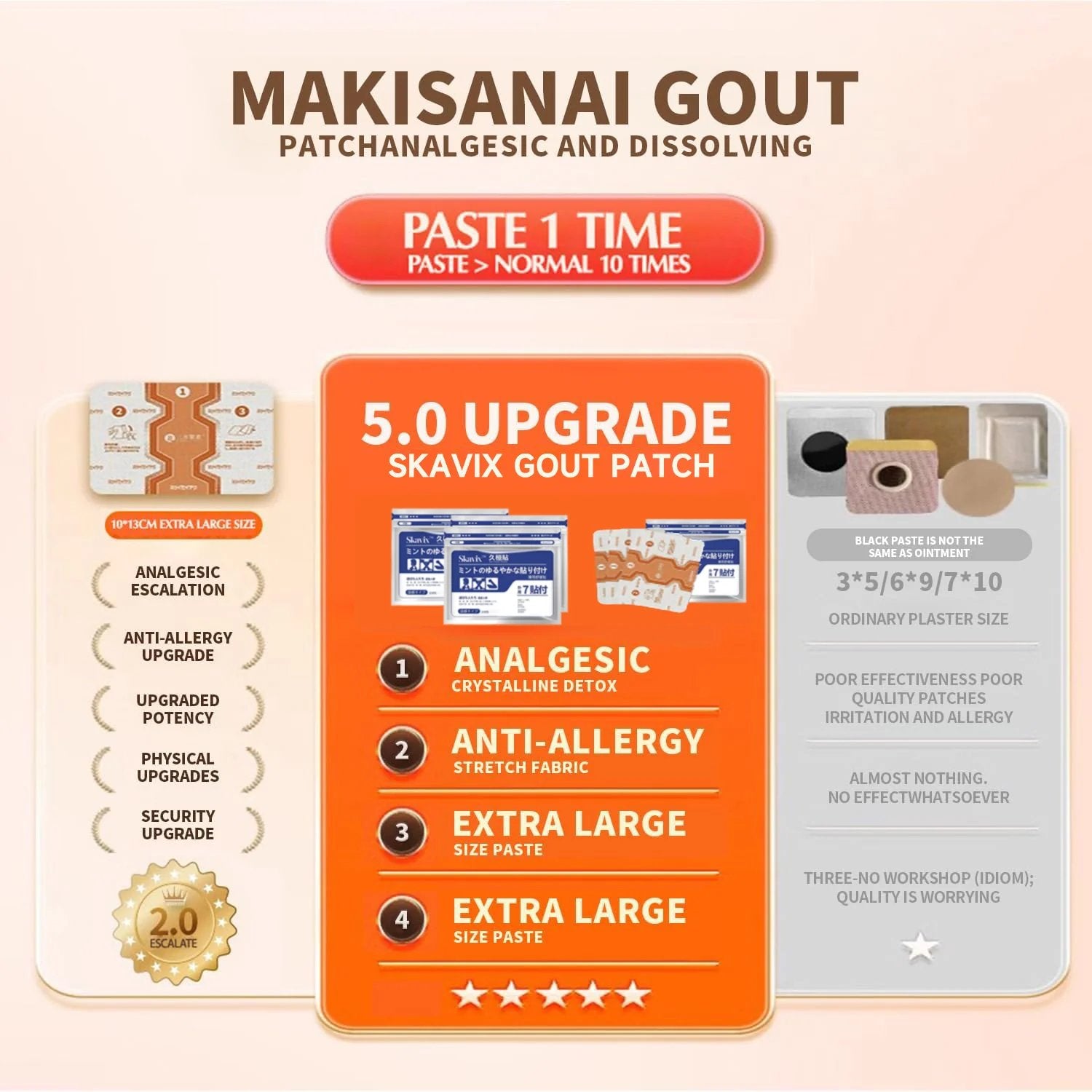 ✨SKAVIX™ Back Pain Patch Natural Pain Relief Patches for Knee Neck Shoulder and Joint Pain Muscle Soreness Arthritis Relief