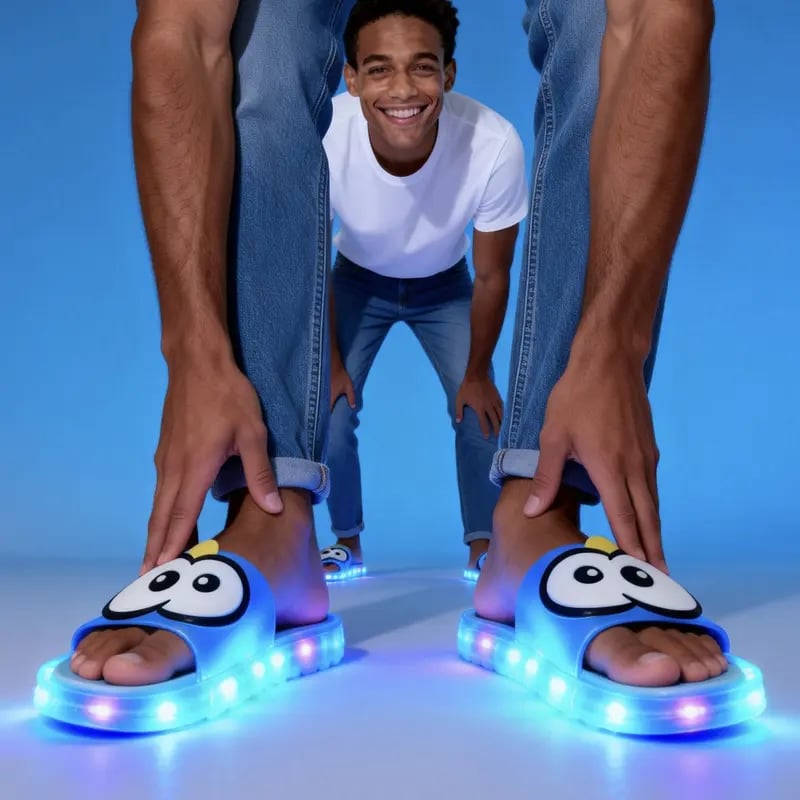 Rainbow Step · LED Light-Up Matching Slippers