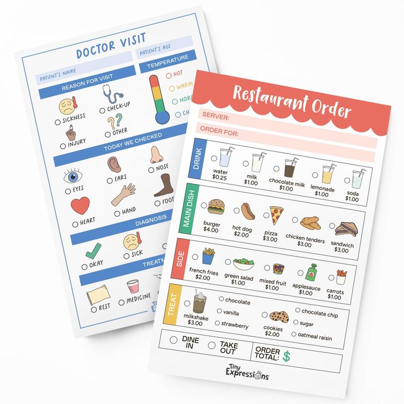 🔥Last Day 49% OFF - 🥳 Pretend Play Notepads | 2-Pack | 50 Pages Each ✨