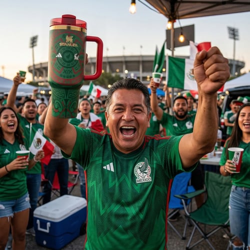 2026 World Cup Exclusive: Stanley 40oz Tumbler with Handle - Mexico Aztec Pattern Edition