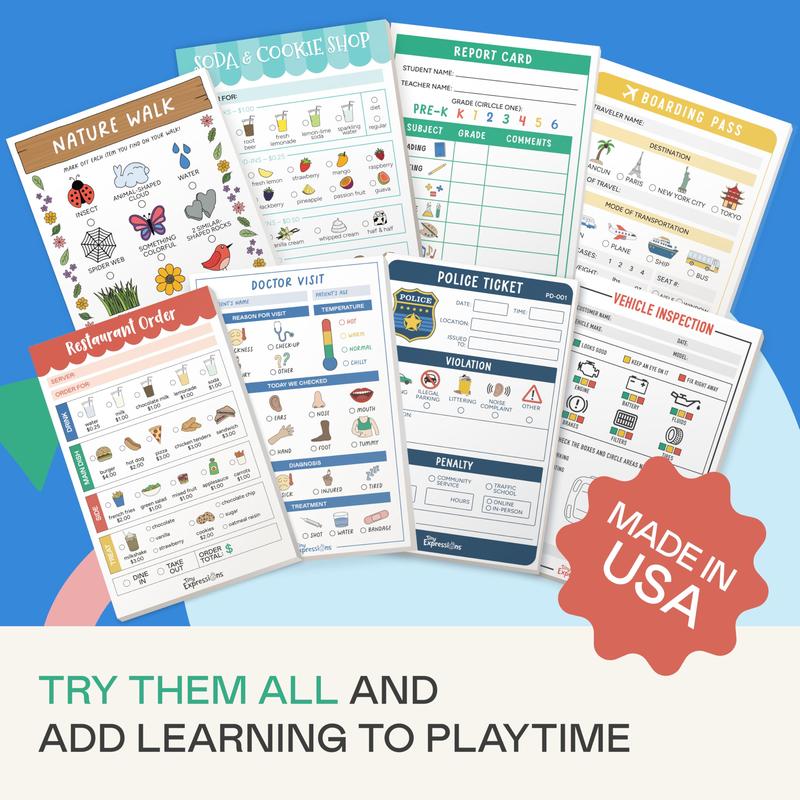 π₯Last Day 49% OFF - π₯³ Pretend Play Notepads | 2-Pack | 50 Pages Each β¨