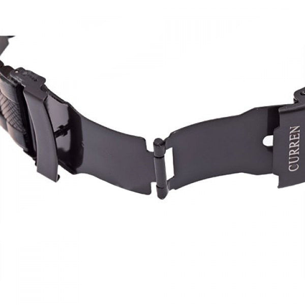 Curren Men's Black Stainless Steel Chronograph with Gold Accents (Black 4.3cm Dial) - CUR072