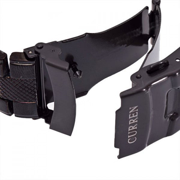 Curren Men's Black Stainless Steel Chronograph with Gold Accents (Black 4.3cm Dial) - CUR072