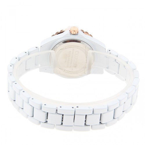 Curren Women's White Stainless Steel Waterproof Watch with Rhinestone Accents (White 3.2cm Dial) - CUR054