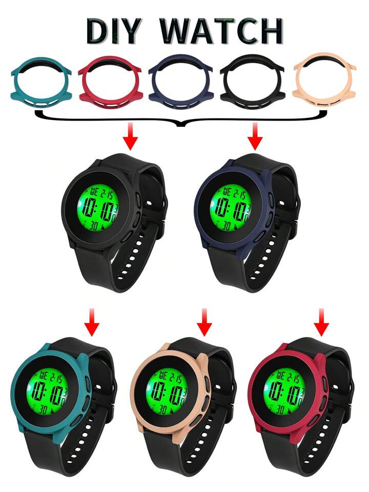 TOMI T-208 Men's Mixed Watch Case, DIY Case, Simple and Casual, Sports, Electronic, Festival Gift, New