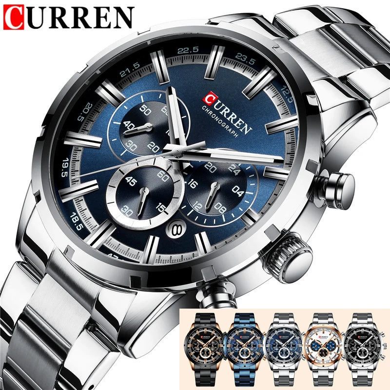 Curren Stainless Steel Chronograph Men's Watch (Dial - 4.7cm) - CUR198