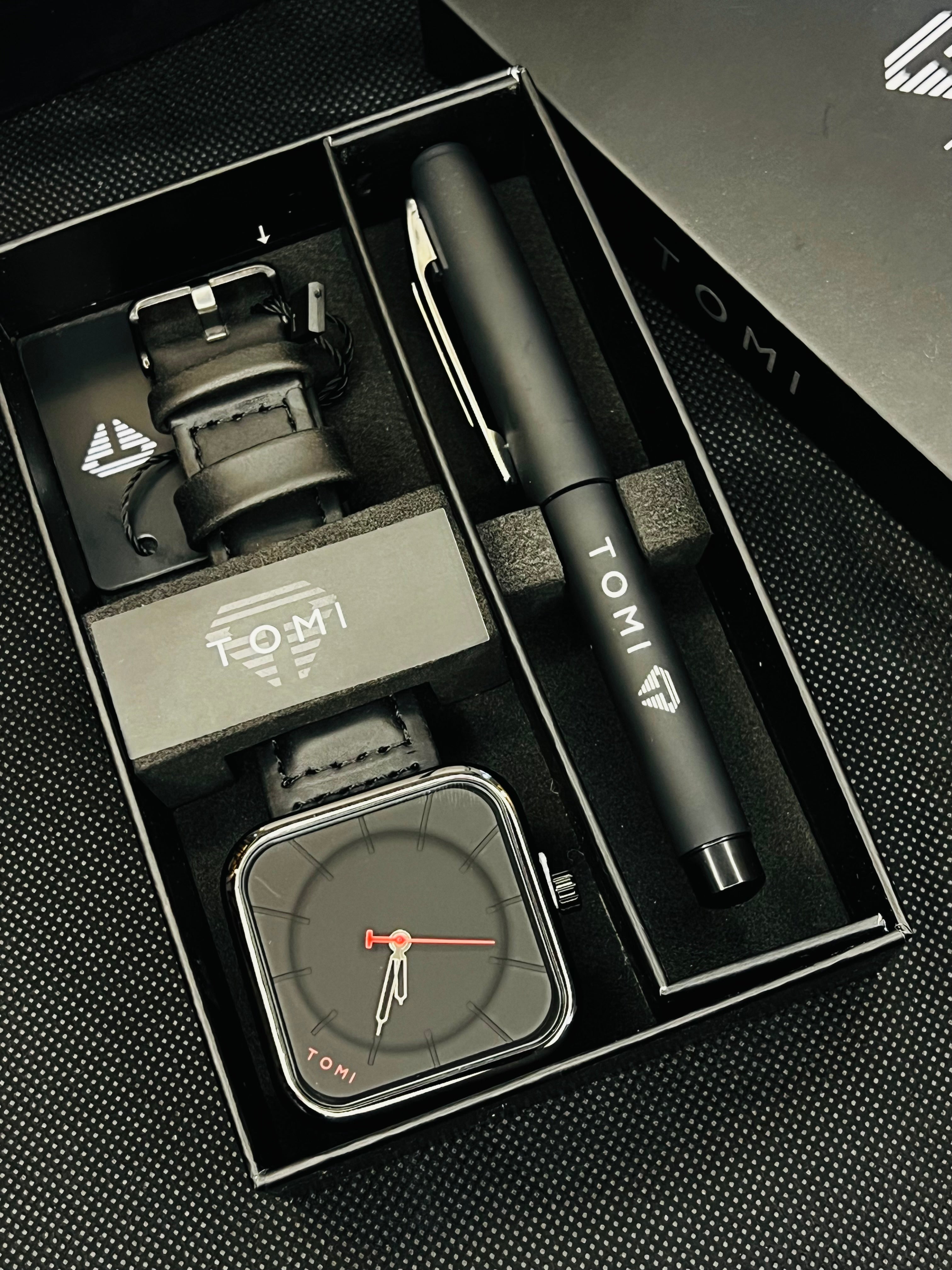 TOMI T-093 Quartz Watch With Pen Gift Box