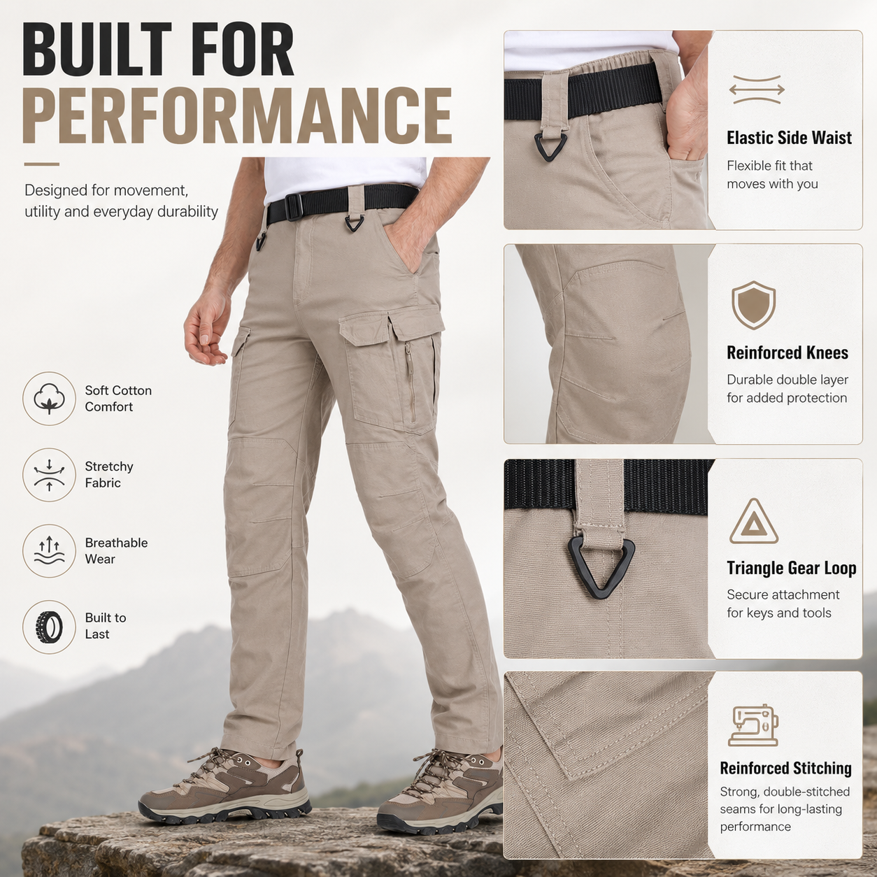 π Men's Tactical Cargo Pants