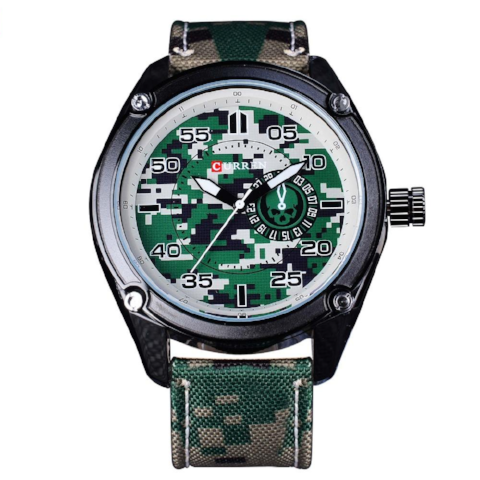 Curren Military Luminous Pointer (Green 4.5cm Dial) - CUR124