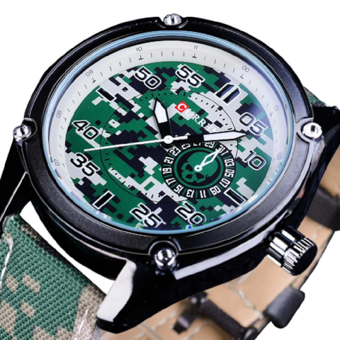 Curren Military Luminous Pointer (Green 4.5cm Dial) - CUR124