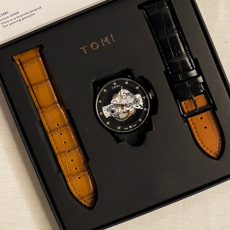 TOMI T-102 Face Gear Dual Strap Watch