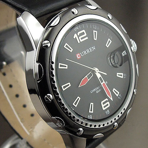 Curren Men's Watch with Leather Band (4.3 cm Dial) - CUR115