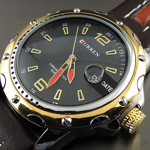Curren Men's Watch with Leather Band (4.3 cm Dial) - CUR115