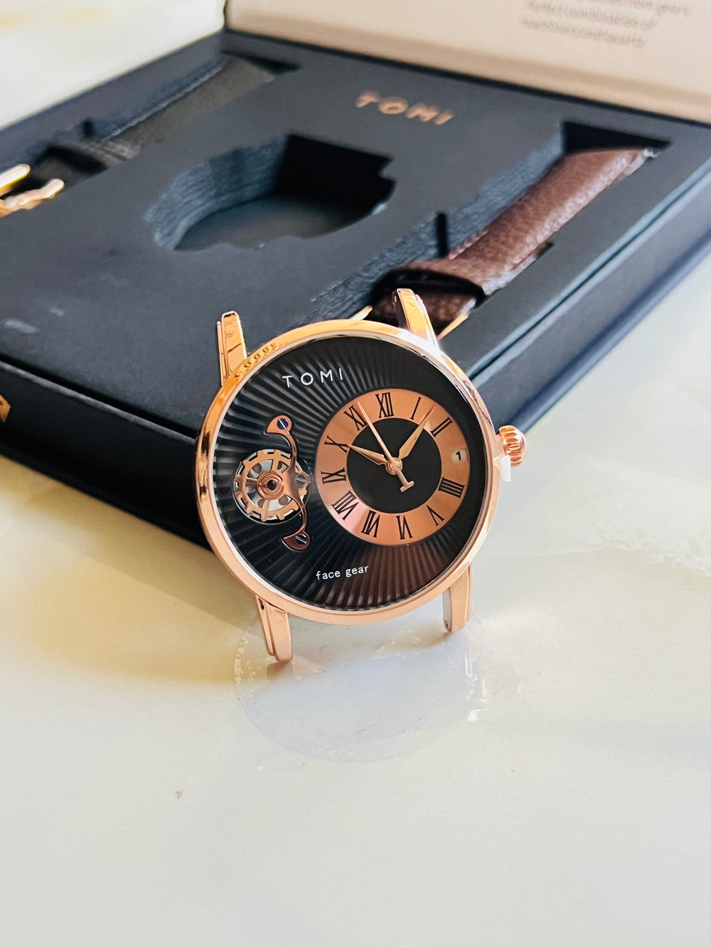 TOMI T-104 Face Gear Dual Strap Watch