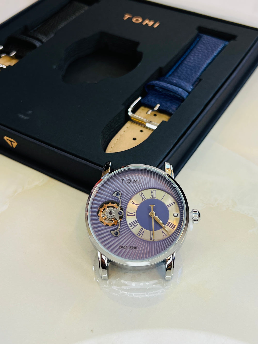 TOMI T-104 Face Gear Dual Strap Watch
