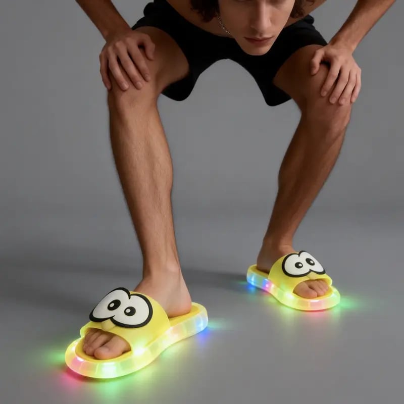 Rainbow Step · LED Light-Up Matching Slippers