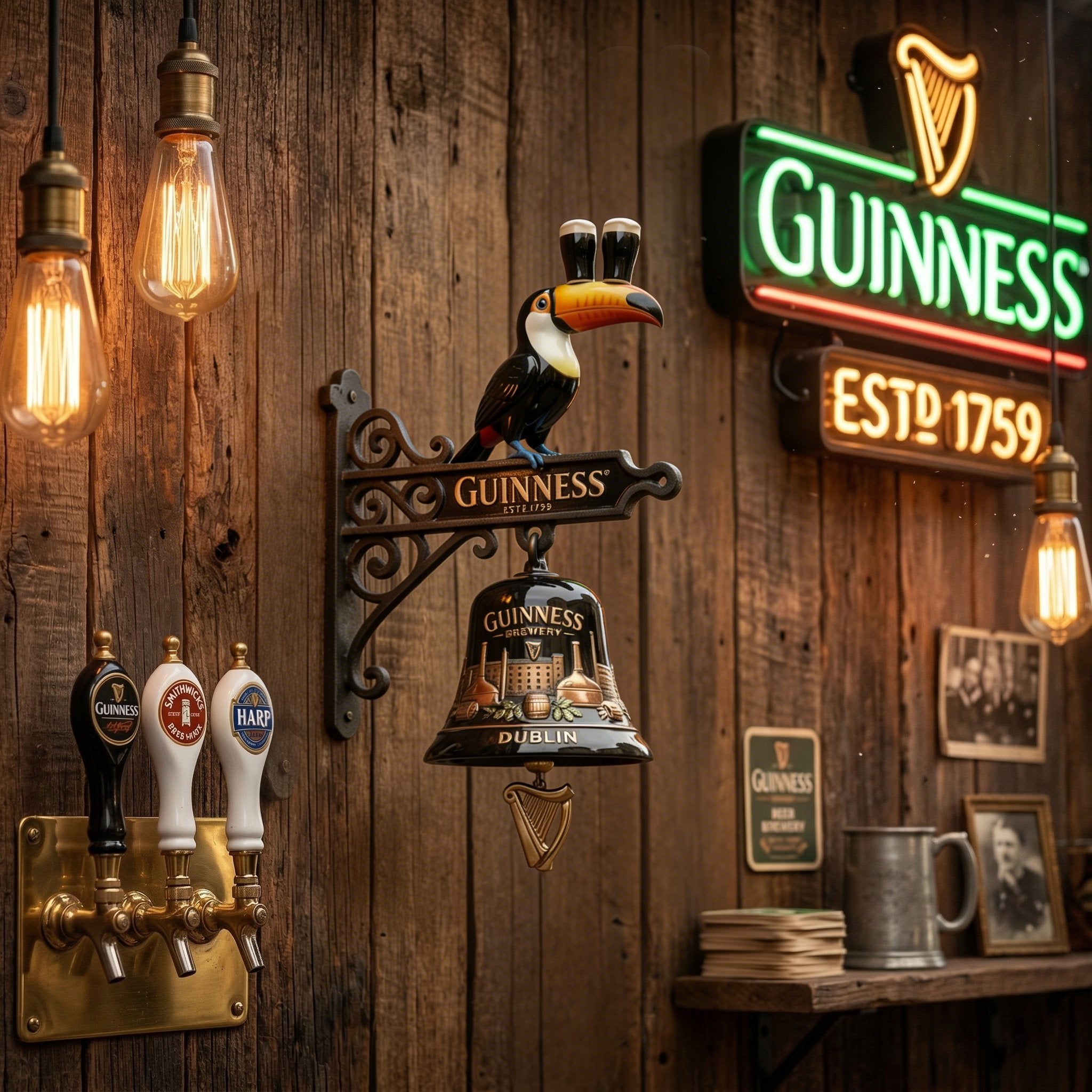 OFFICIAL GUINNESS Toucan Series Retro Bell Mural