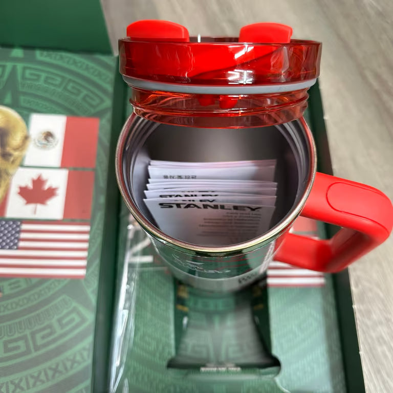 2026 World Cup Exclusive: Stanley 40oz Tumbler with Handle - Mexico Aztec Pattern Edition