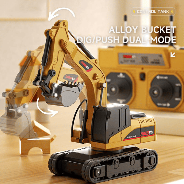 🔥Hot Sale🚜 1:64 Premium Alloy Mini RC Construction Set – Forklift, Excavator & Dump Truck