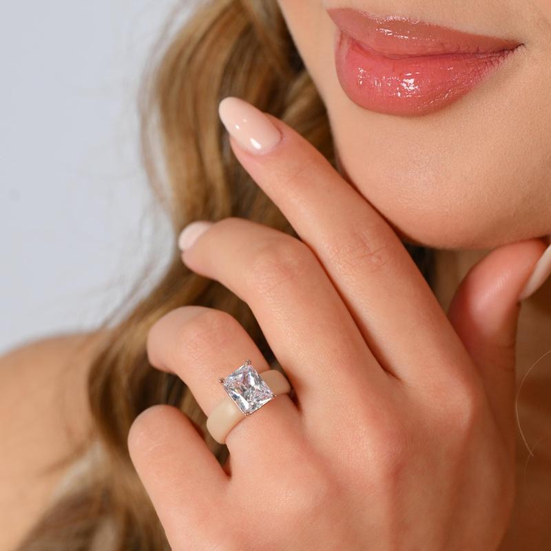 🔥Buy 2 Get 1 Free🔥LOVILDS Silicone Ring – Emerald Cut CZ | Patent-Pending Design
