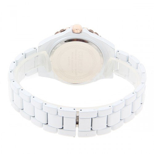 Curren Men's White Stainless Steel Waterproof Rhinestone Watch (White 4.5cm Dial) - CUR084