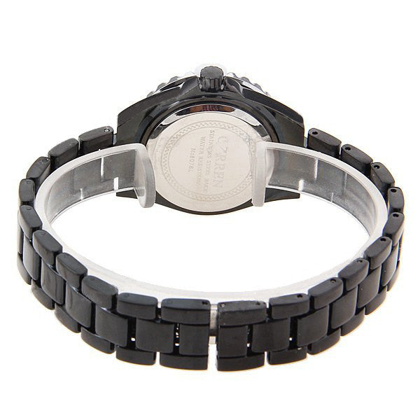 Curren Women's Black Stainless Steel Rhinestone (Black 3.2cm Dial) - CUR096