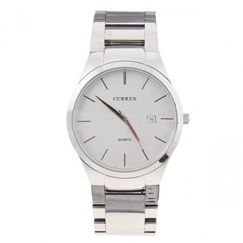 Curren Stainless Steel Men's Watch (White 4.2cm Dial) - CUR056