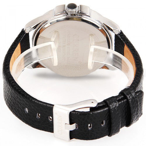 Curren Men's Watch with Leather Band (White 4.8cm Dial) - CUR014