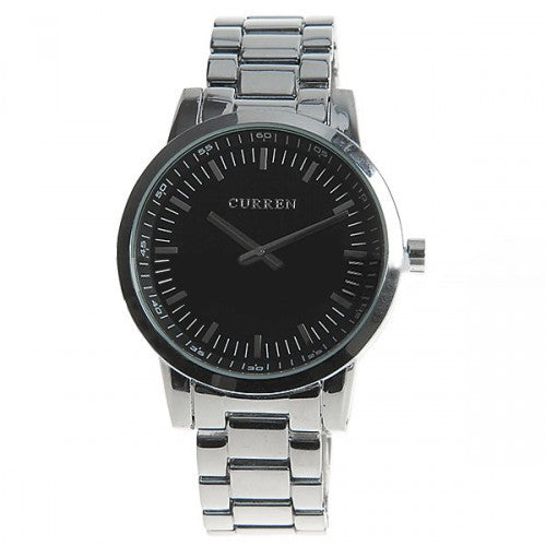 Curren Quartz Men's Stainless Steel Watch (Black 4.7cm Dial) - CUR001