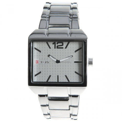 Curren Men's Watch with Stainless Steel Band (White 4cm Dial) - CUR004