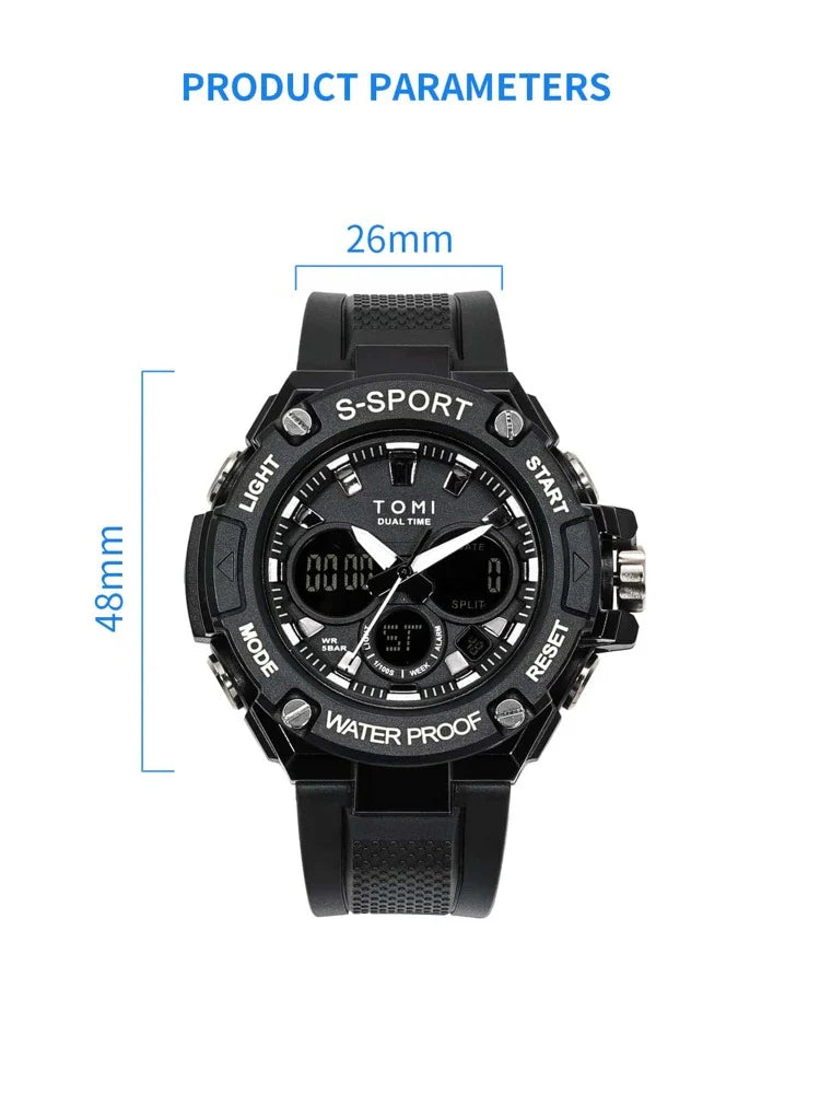 TOMI T-227 Men's Sports Watch Digital Military Sports Watch