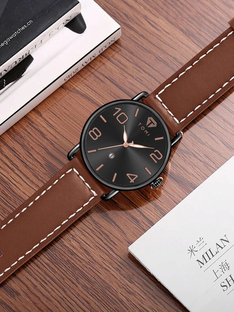 TOMI T-035 Men Wrist Watch Quartz Date Round Dial