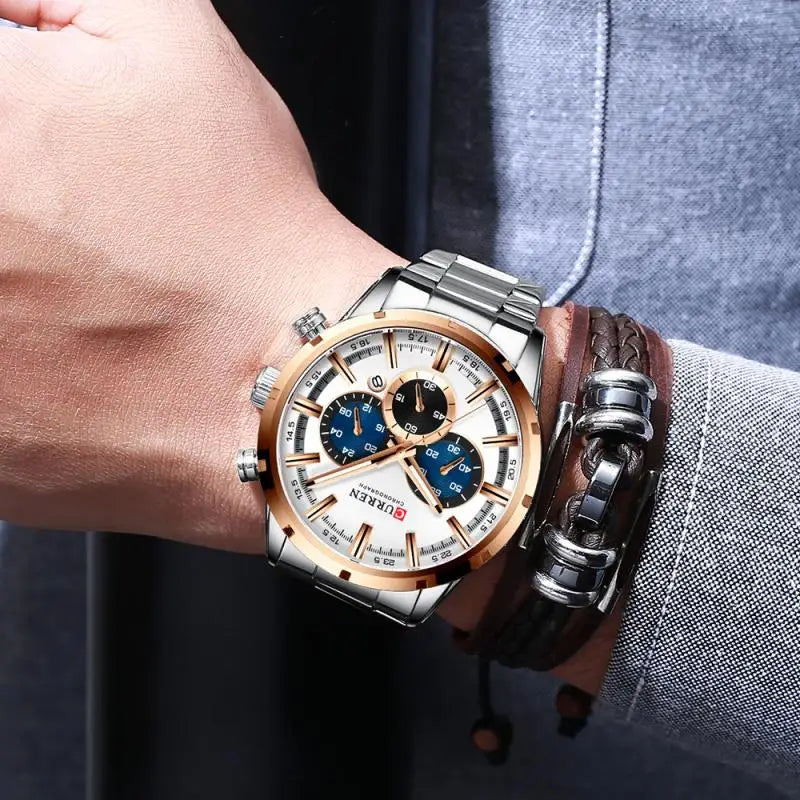 Curren Stainless Steel Chronograph Men's Watch (Dial - 4.7cm) - CUR198