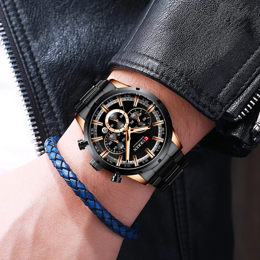 Curren Stainless Steel Chronograph Men's Watch (Dial - 4.7cm) - CUR198