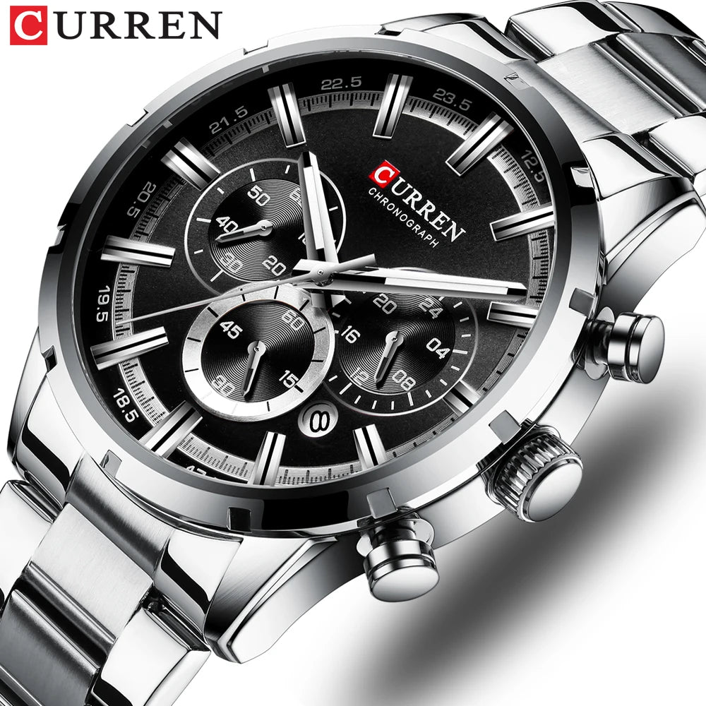 Curren Stainless Steel Chronograph Men's Watch (Dial - 4.7cm) - CUR198