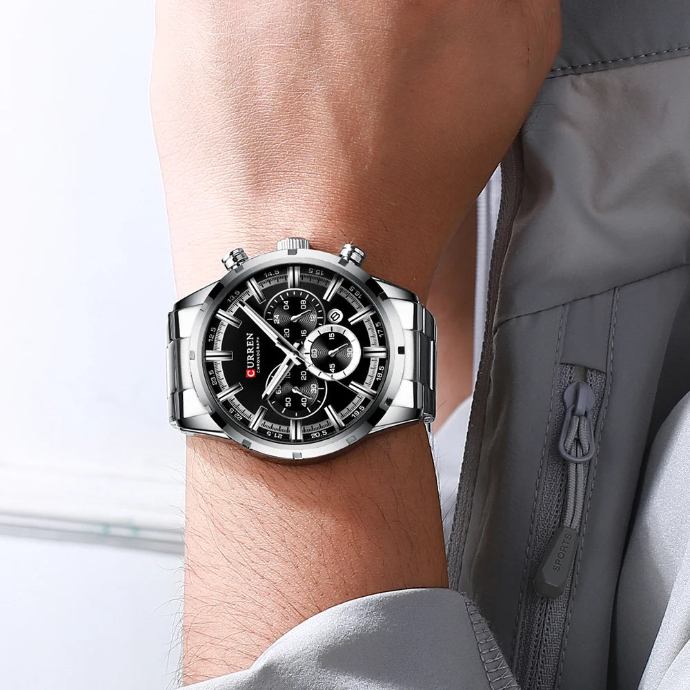Curren Stainless Steel Chronograph Men's Watch (Dial - 4.7cm) - CUR198