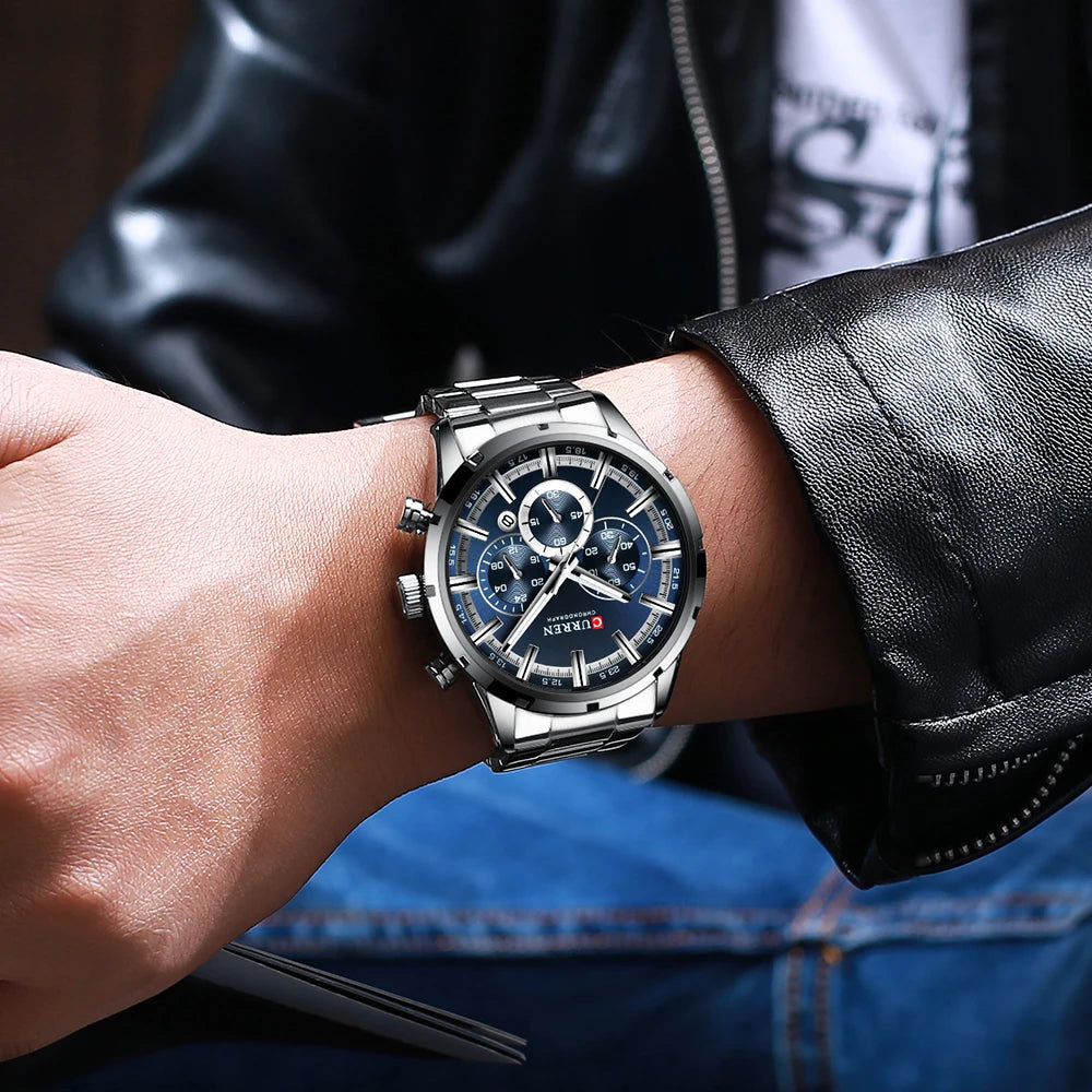 Curren Stainless Steel Chronograph Men's Watch (Dial - 4.7cm) - CUR198