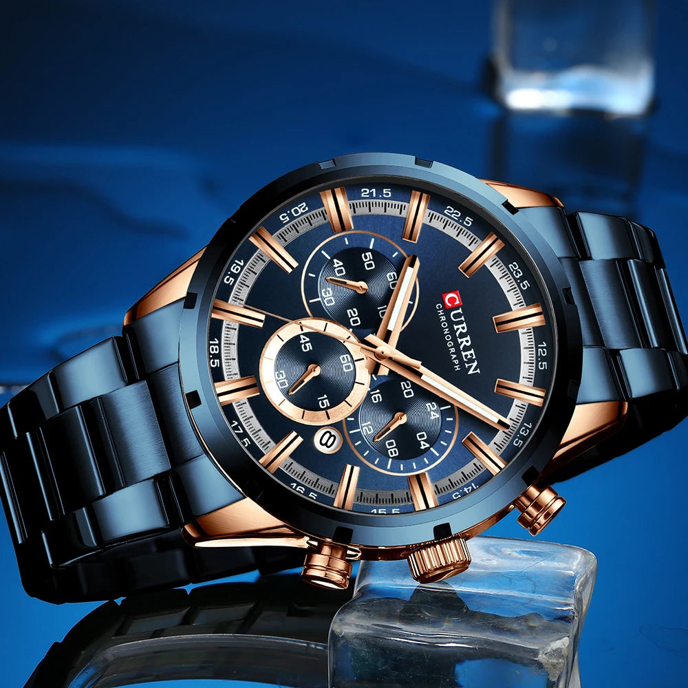 Curren Stainless Steel Chronograph Men's Watch (Dial - 4.7cm) - CUR198
