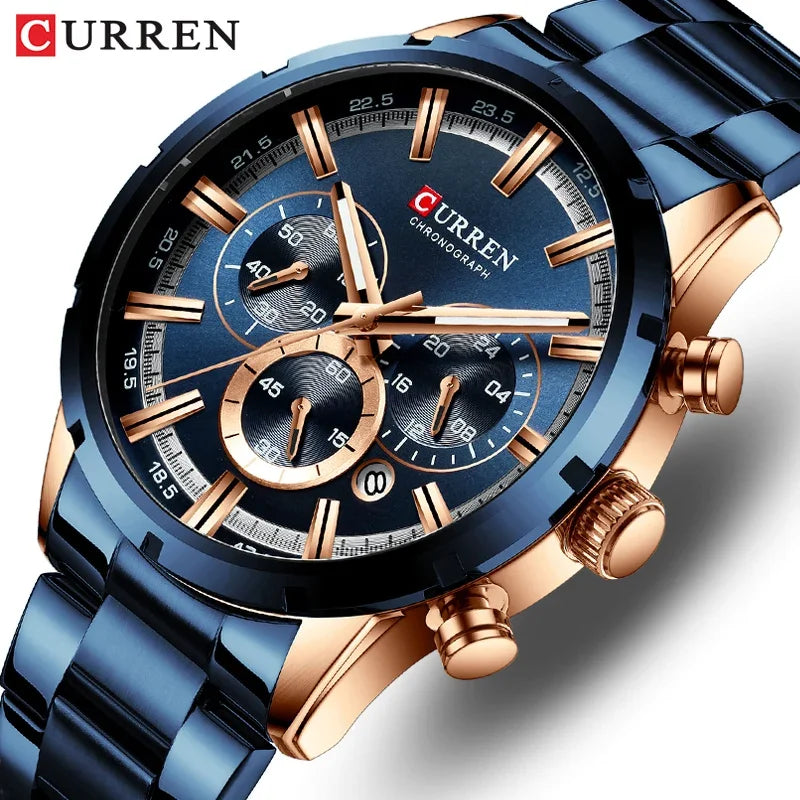 Curren Stainless Steel Chronograph Men's Watch (Dial - 4.7cm) - CUR198