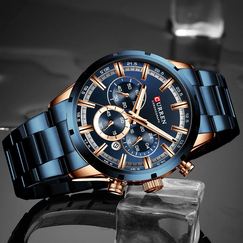 Curren Stainless Steel Chronograph Men's Watch (Dial - 4.7cm) - CUR198