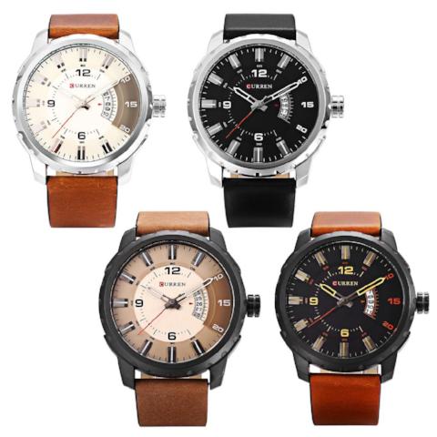 Curren Genuine Leather Quartz Watch (Dial 5.0cm) - CUR 137