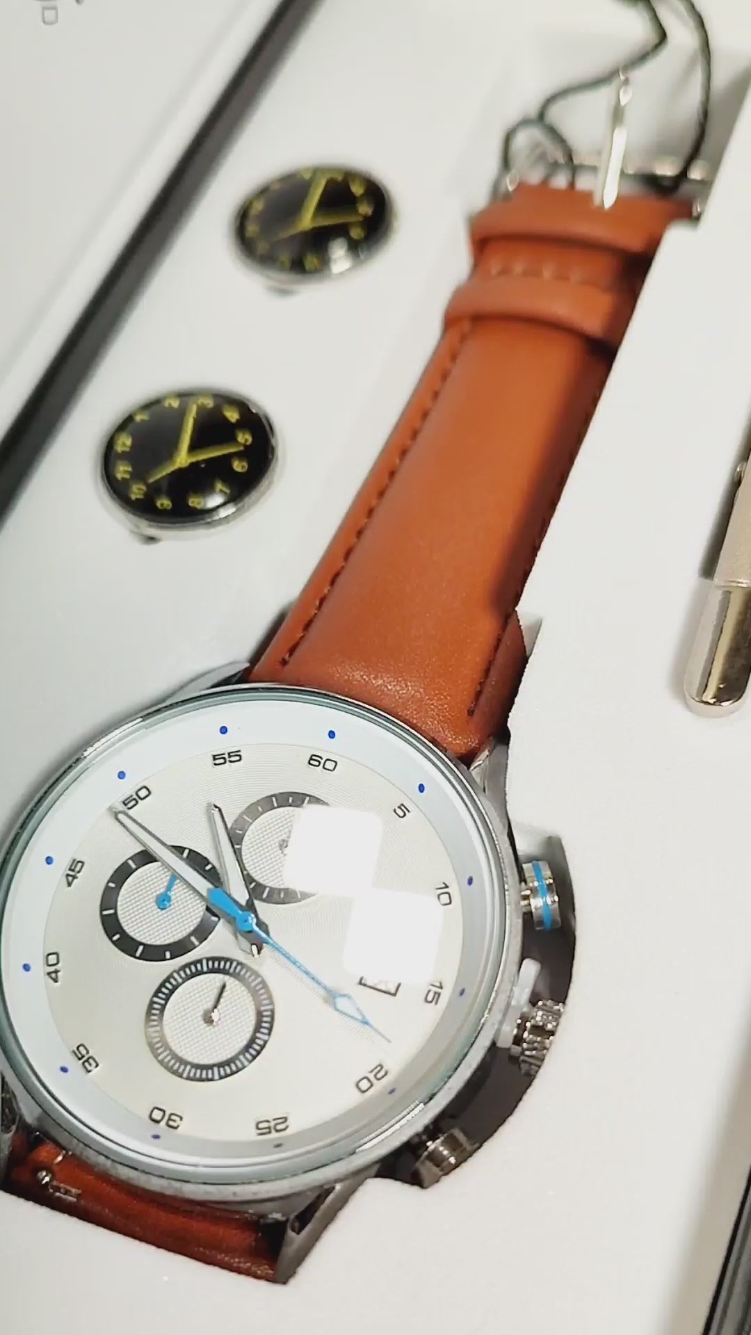 TOMI T-601 Luxury Business Chronograph Watch Tie Pin Cufflinks