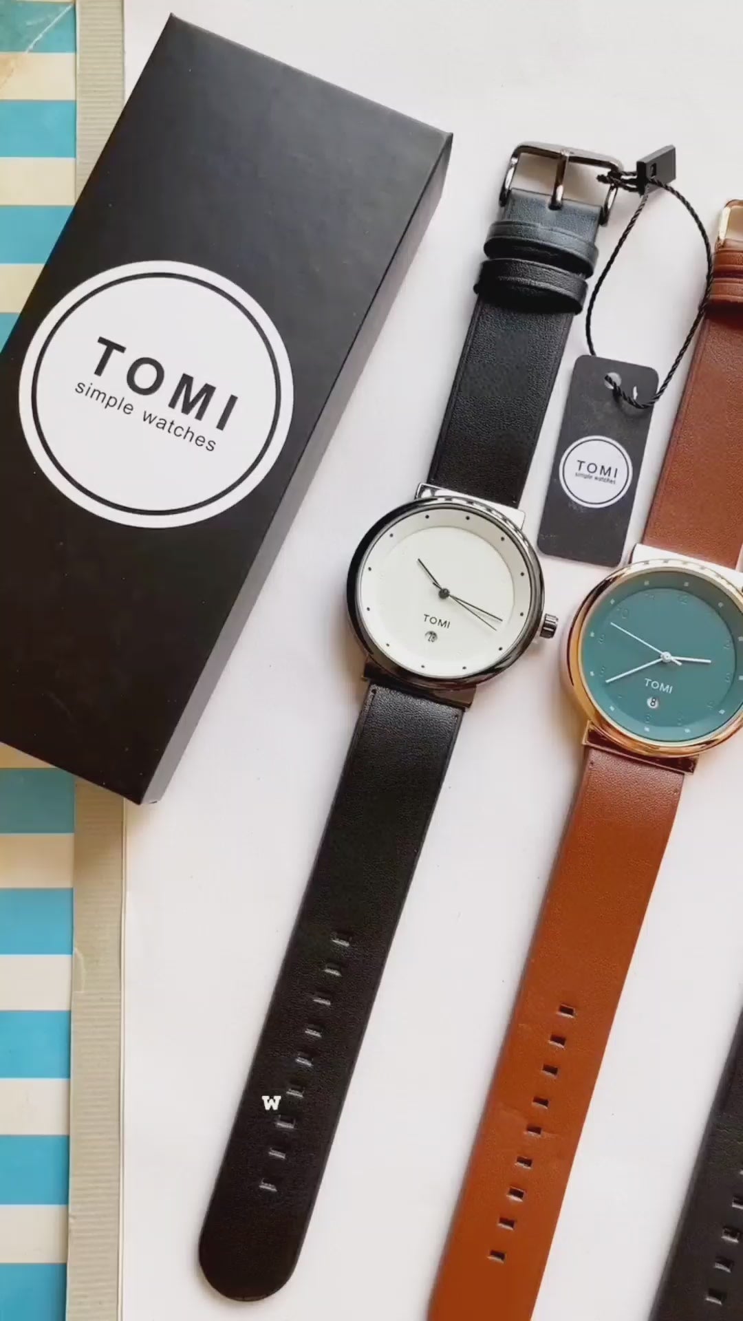 TOMI T-091 Men's Watch Round Dial Date Quartz